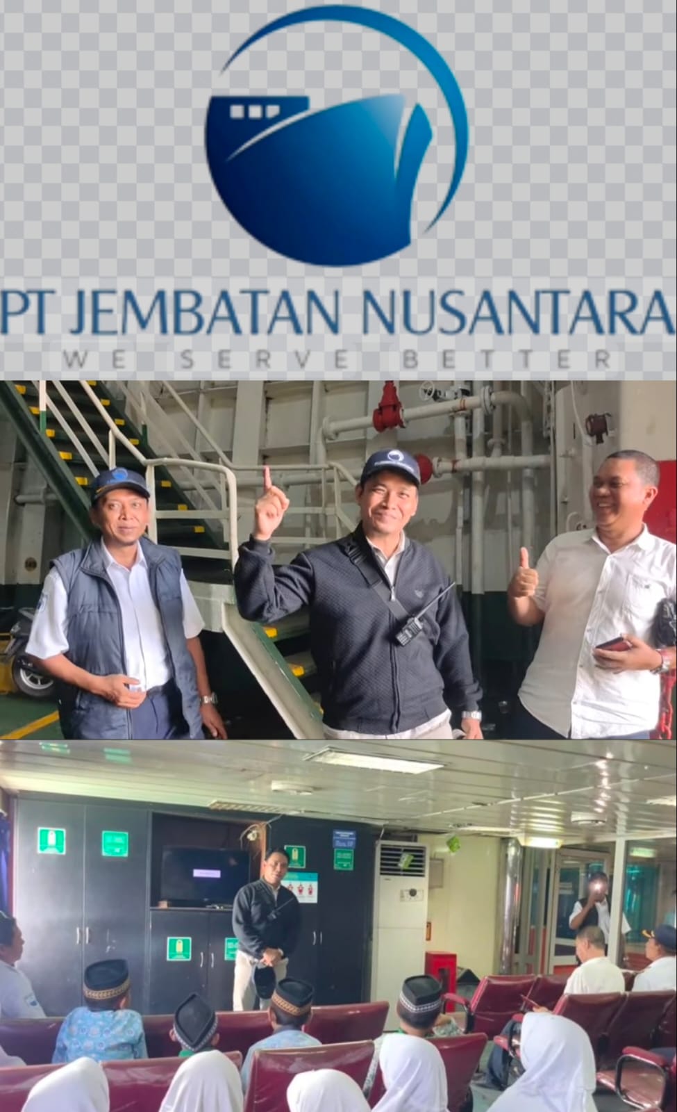 Kepala Cabang Merak PT JN Memberi Santunan Anak Yatim Di Kapal KM Royal Nusantara