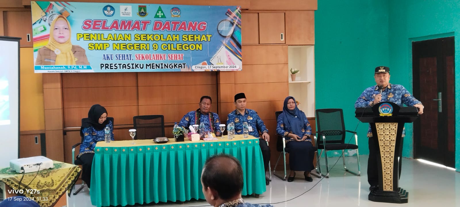 SMPN 9 Cilegon Menyambut Tim Penilai Lomba Sekolah Sehat Tingkat Kota Cilegon”Kita Tingkatkan Hidup Sehat, Lingkungan Sehat Dan Menciptakan Habit Yang Sehat”